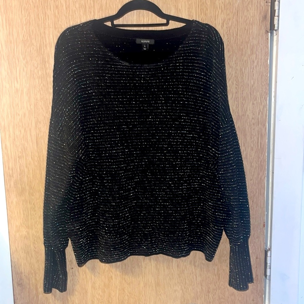ALFANI SilverMetallic/Black striped Sweater/XL